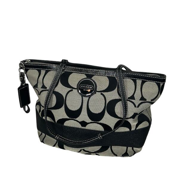 Coach Vintage Luxury Signature Canvas Stripe Tote - Picture 9 of 12